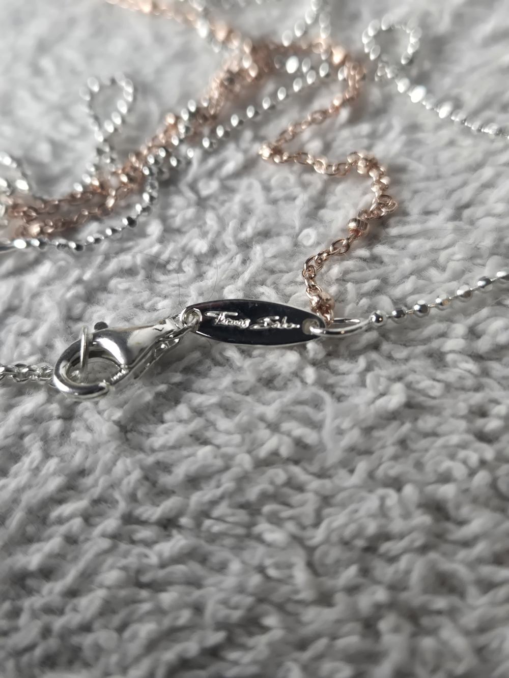 Thomas Sabo Double Strand Heart Necklace - Ag 925 Silver & Rose Gold - Picture 3 of 6